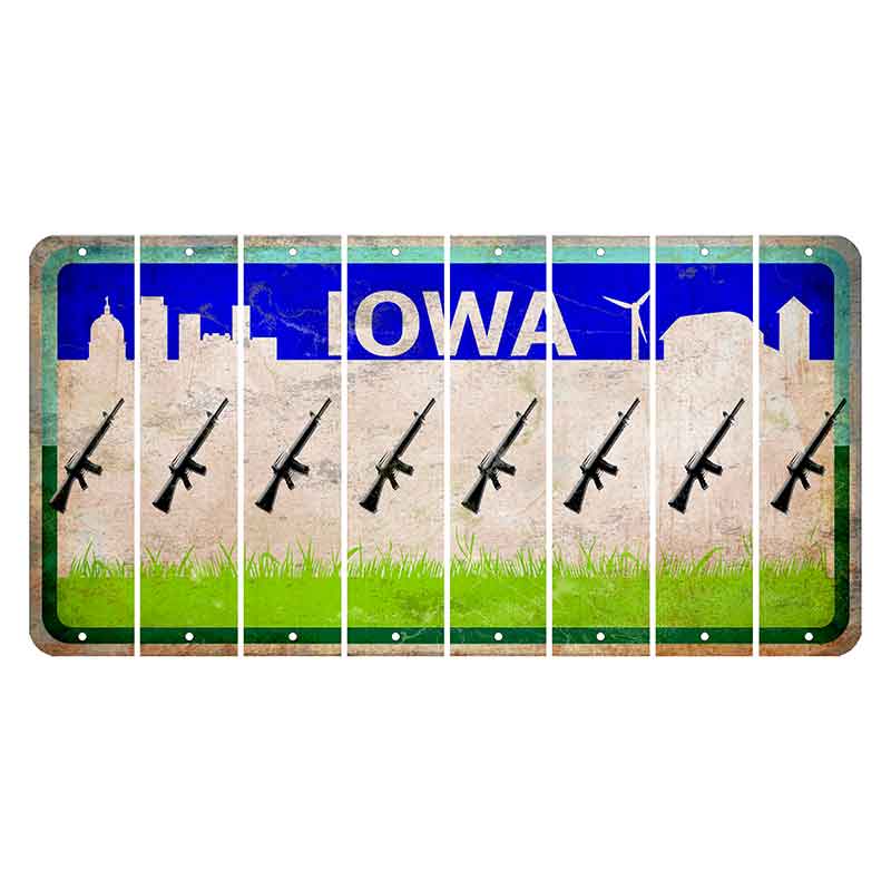 Iowa Grass Field Cut License Plate Strips (Set of 8) Rifle