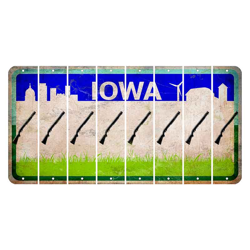 Iowa Grass Field Cut License Plate Strips (Set of 8) Shotgun