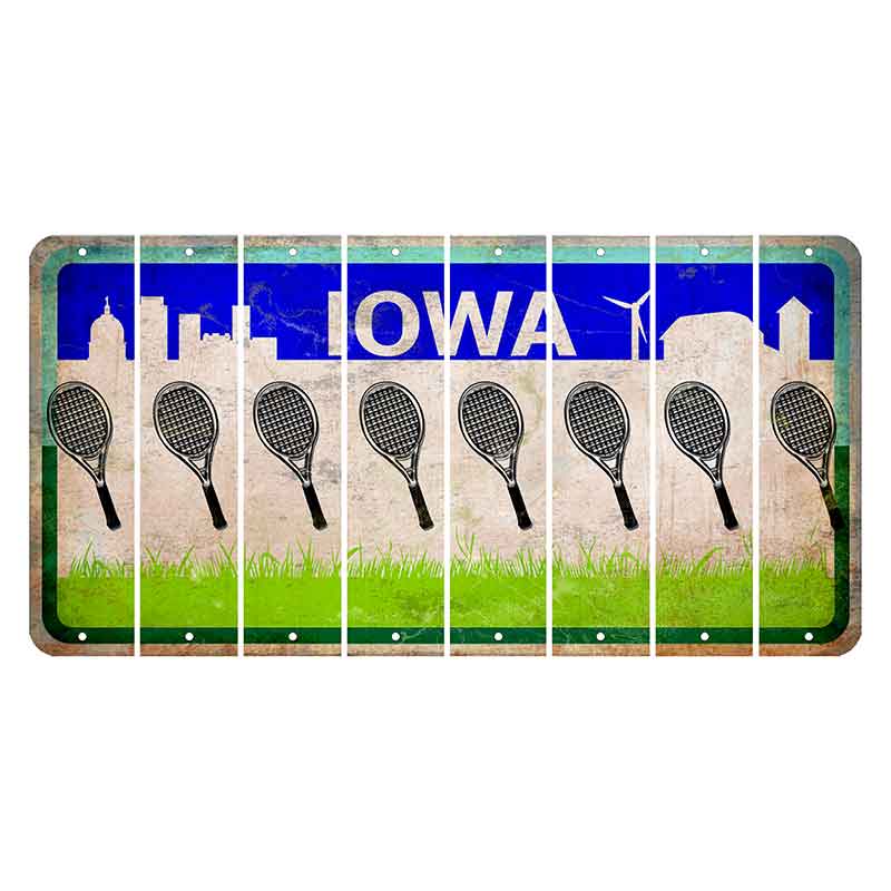 Iowa Grass Field Cut License Plate Strips (Set of 8) Tennis Racket