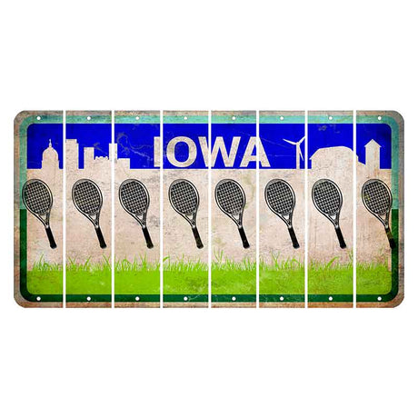 Iowa Grass Field Cut License Plate Strips (Set of 8) Tennis Racket