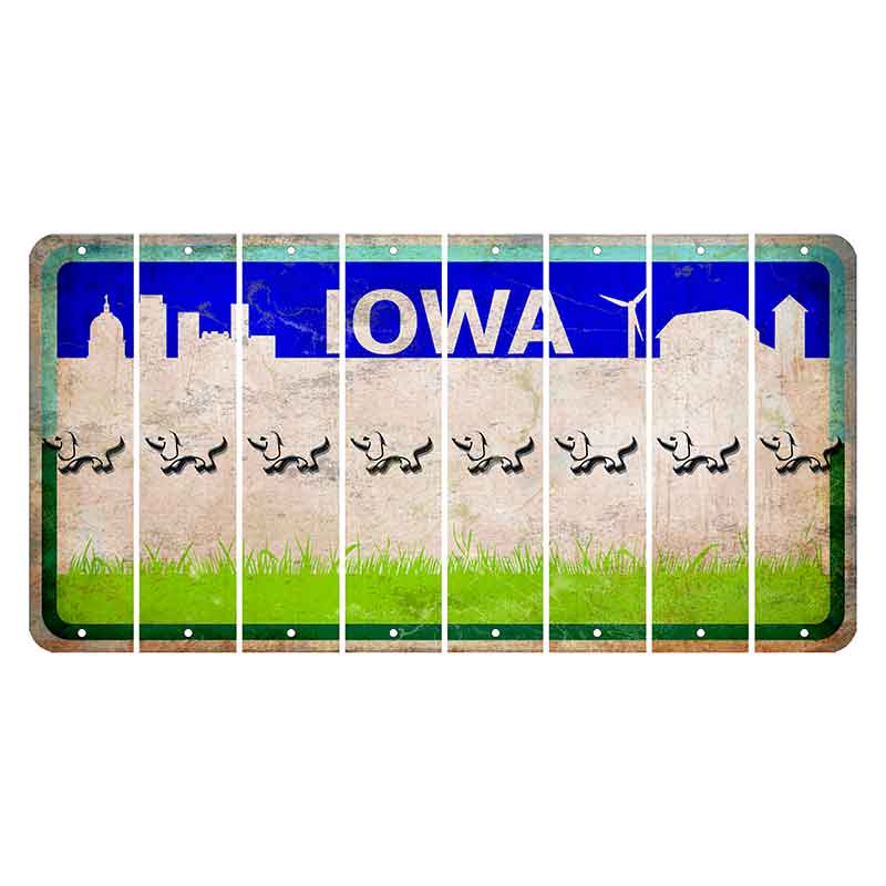 Iowa Grass Field Cut License Plate Strips (Set of 8) Dog