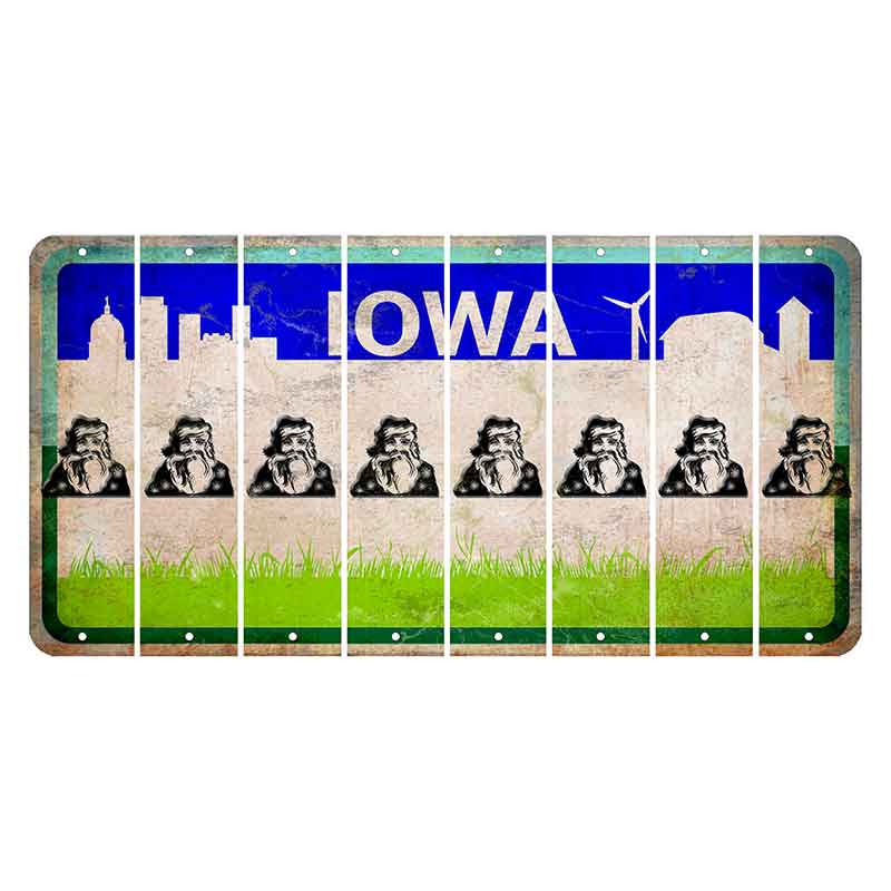 Iowa Grass Field Cut License Plate Strips (Set of 8) Santa Claus