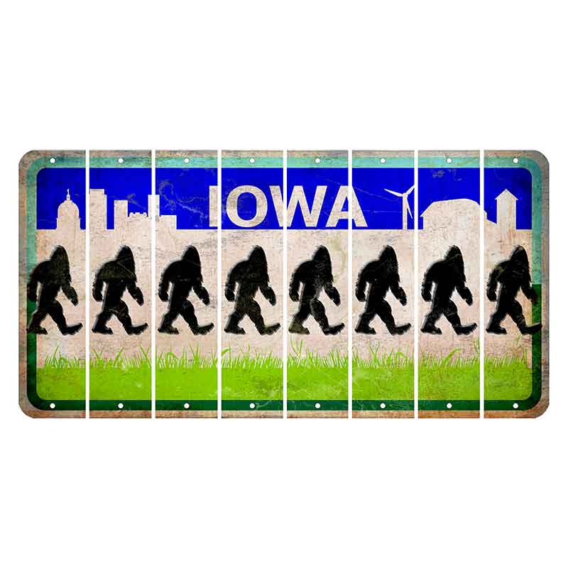 Iowa Grass Field Cut License Plate Strips (Set of 8) Bigfoot