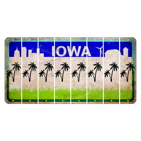 Iowa Grass Field Cut License Plate Strips (Set of 8) Palm Trees