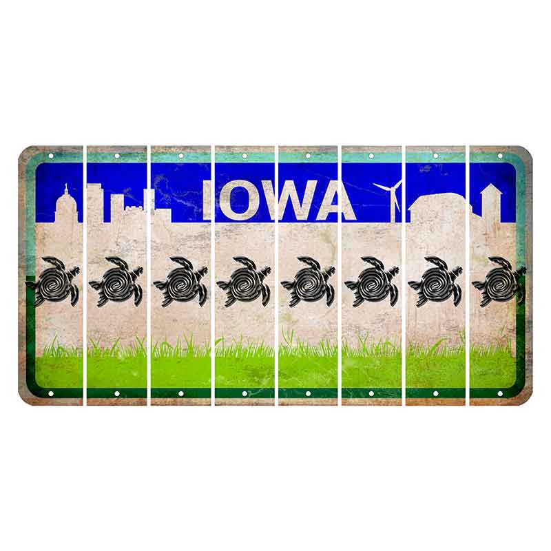 Iowa Grass Field Cut License Plate Strips (Set of 8) Sea Turtle