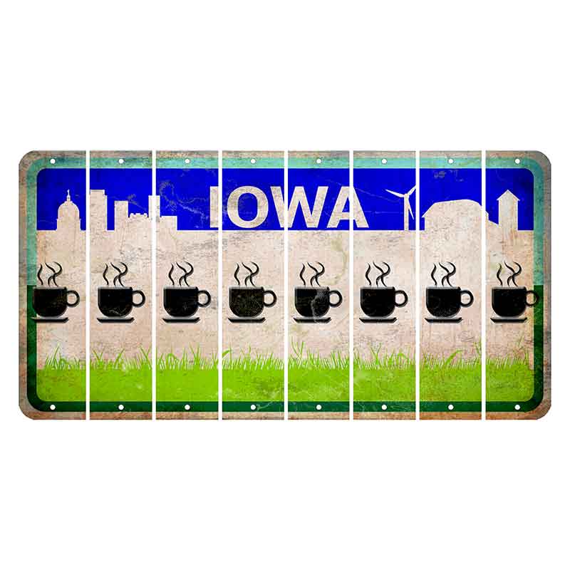 Iowa Grass Field Cut License Plate Strips (Set of 8) Coffee Mug