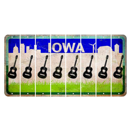 Iowa Grass Field Cut License Plate Strips (Set of 8) Guitar