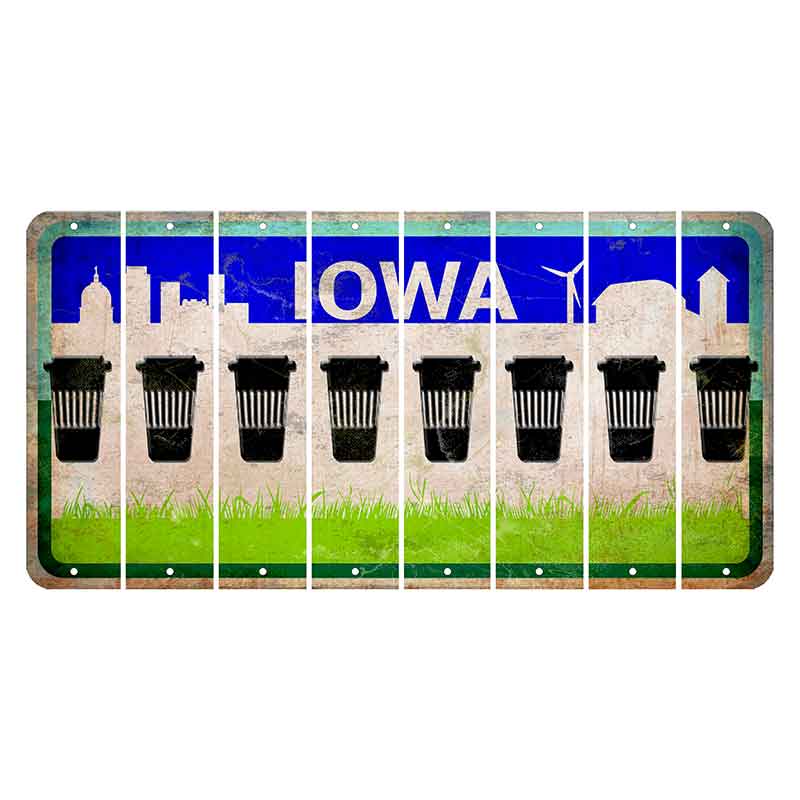 Iowa Grass Field Cut License Plate Strips (Set of 8) Latte