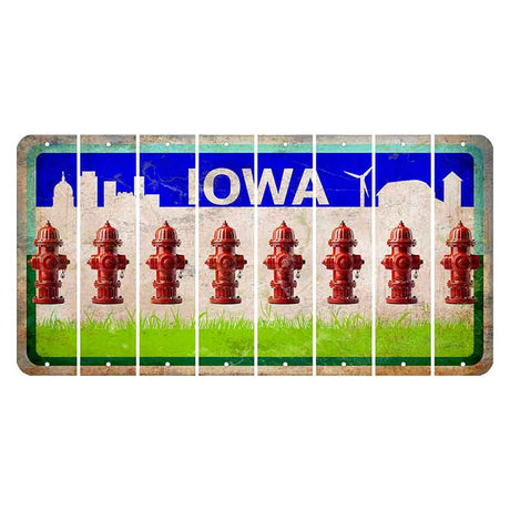 Iowa Grass Field Cut License Plate Strips (Set of 8) Fire Hydrant