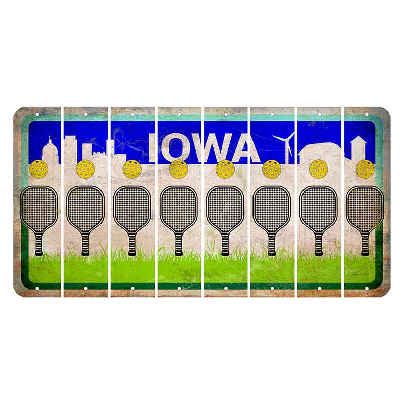 Iowa Grass Field Cut License Plate Strips (Set of 8) Pickleball