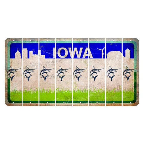 Iowa Grass Field Cut License Plate Strips (Set of 8) Swordfish