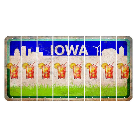 Iowa Grass Field Cut License Plate Strips (Set of 8) Cocktail