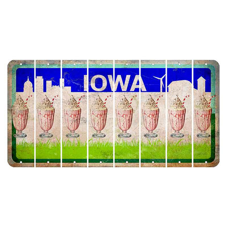 Iowa Grass Field Cut License Plate Strips (Set of 8) Milkshake