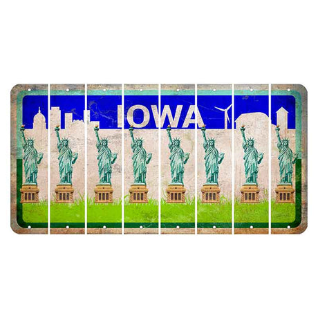 Iowa Grass Field Cut License Plate Strips (Set of 8) Statue of Liberty