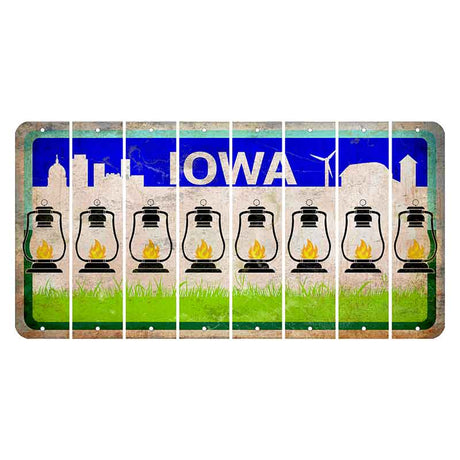 Iowa Grass Field Cut License Plate Strips (Set of 8) Lantern