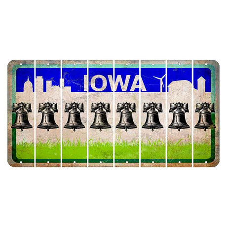 Iowa Grass Field Cut License Plate Strips (Set of 8) Liberty Bell