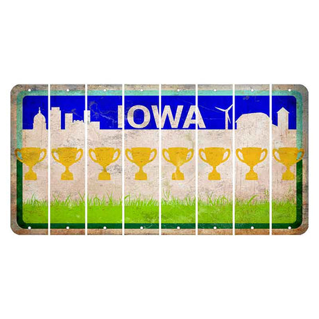 Iowa Grass Field Cut License Plate Strips (Set of 8) Trophy