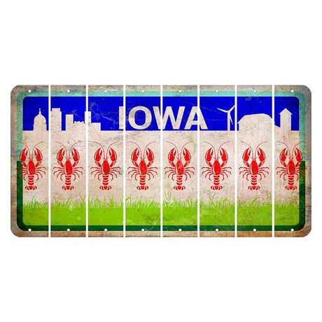 Iowa Grass Field Cut License Plate Strips (Set of 8) Lobster