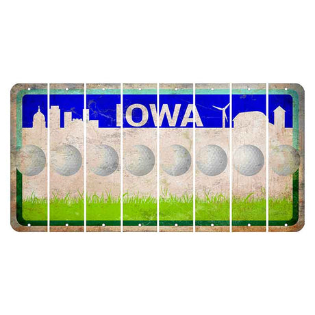 Iowa Grass Field Cut License Plate Strips (Set of 8) Golfball