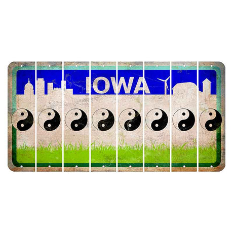 Iowa Grass Field Cut License Plate Strips (Set of 8) Yin Yang