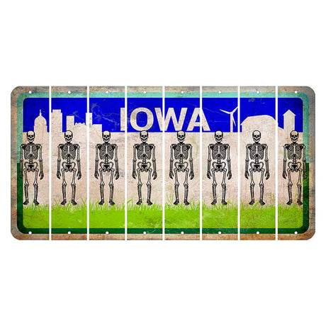 Iowa Grass Field Cut License Plate Strips (Set of 8) Skeleton