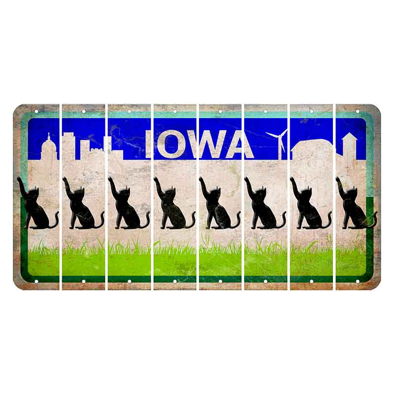 Iowa Grass Field Cut License Plate Strips (Set of 8) Cat