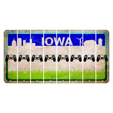 Iowa Grass Field Cut License Plate Strips (Set of 8) PS Controller