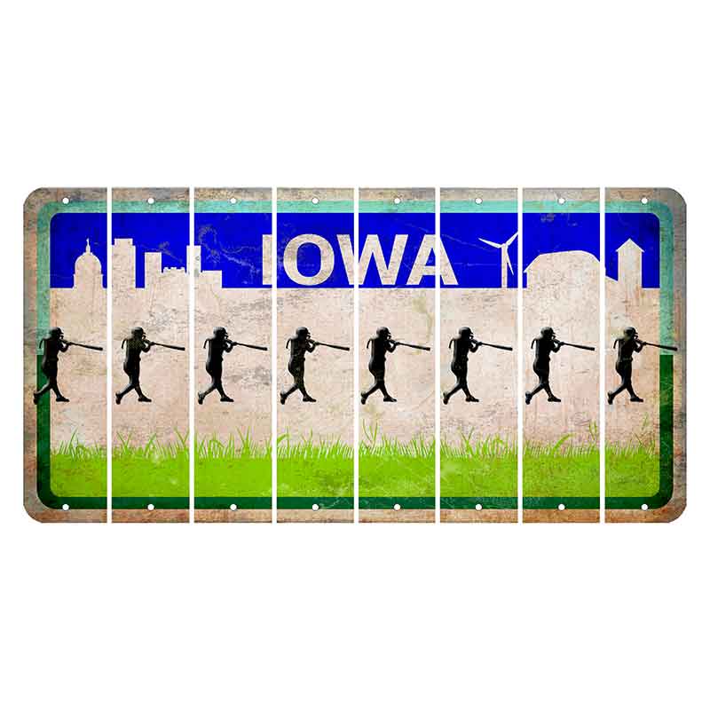 Iowa Grass Field Cut License Plate Strips (Set of 8) Softball Batter