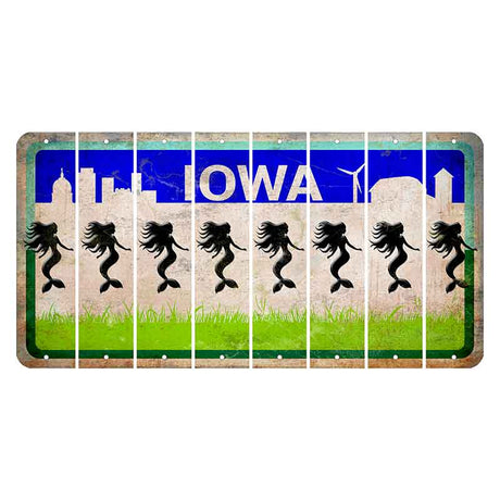 Iowa Grass Field Cut License Plate Strips (Set of 8) Mermaid