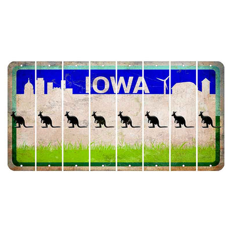 Iowa Grass Field Cut License Plate Strips (Set of 8) Kangaroo