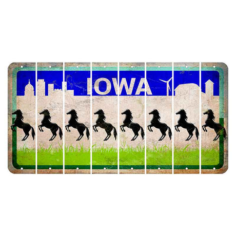 Iowa Grass Field Cut License Plate Strips (Set of 8) Horse