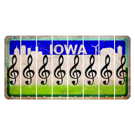 Iowa Grass Field Cut License Plate Strips (Set of 8) Music Note