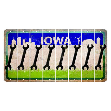 Iowa Grass Field Cut License Plate Strips (Set of 8) Wrench