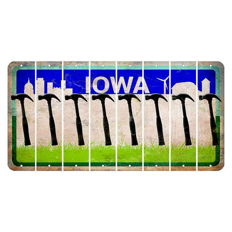 Iowa Grass Field Cut License Plate Strips (Set of 8) Hammer