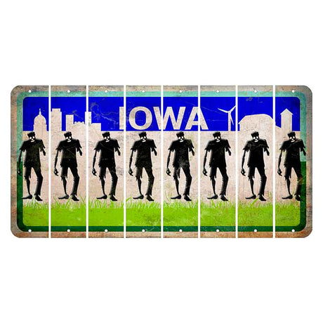 Iowa Grass Field Cut License Plate Strips (Set of 8) Zombie