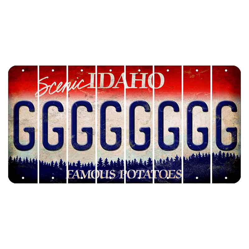 Idaho Scenic Cut License Plate Strips (Set of 8)