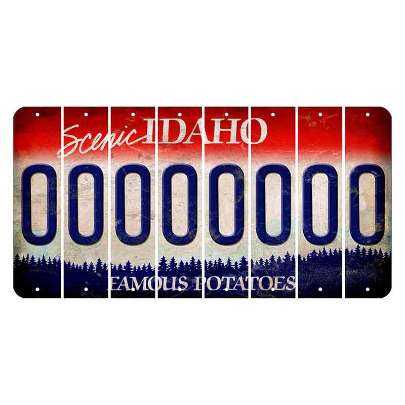 Idaho Scenic Cut License Plate Strips (Set of 8)