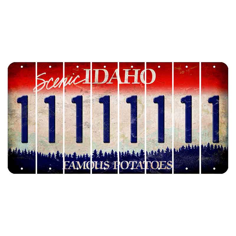 Idaho Scenic Cut License Plate Strips (Set of 8)