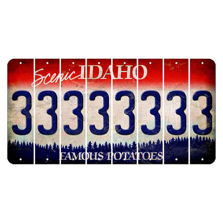 Idaho Scenic Cut License Plate Strips (Set of 8)