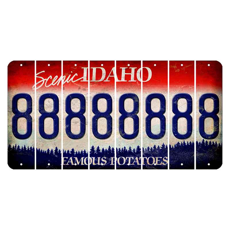 Idaho Scenic Cut License Plate Strips (Set of 8) 8