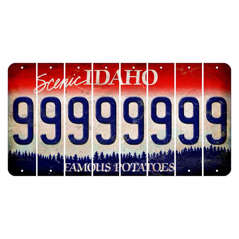 Idaho Scenic Cut License Plate Strips (Set of 8)