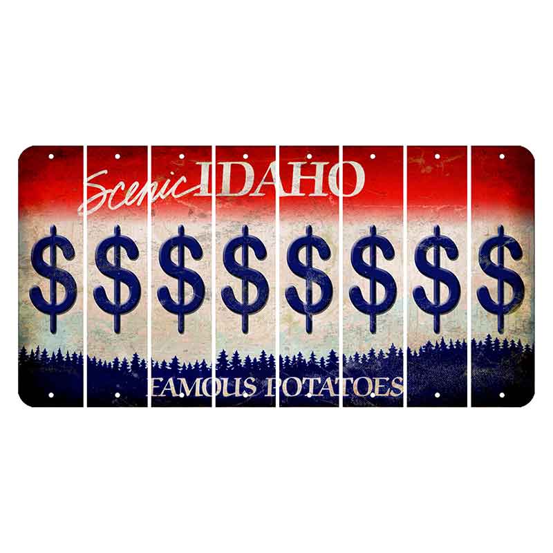 Idaho Scenic Cut License Plate Strips (Set of 8)