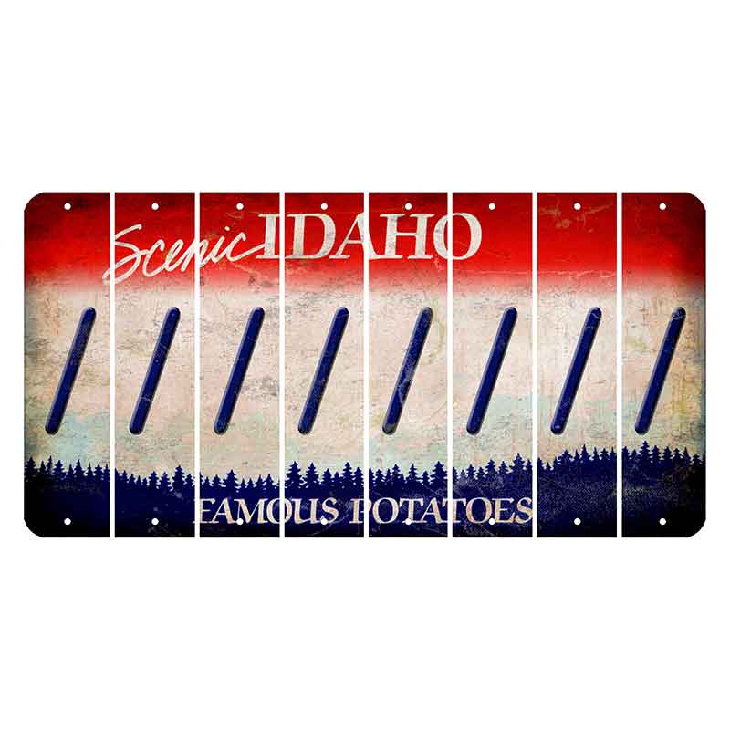 Idaho Scenic Cut License Plate Strips (Set of 8)