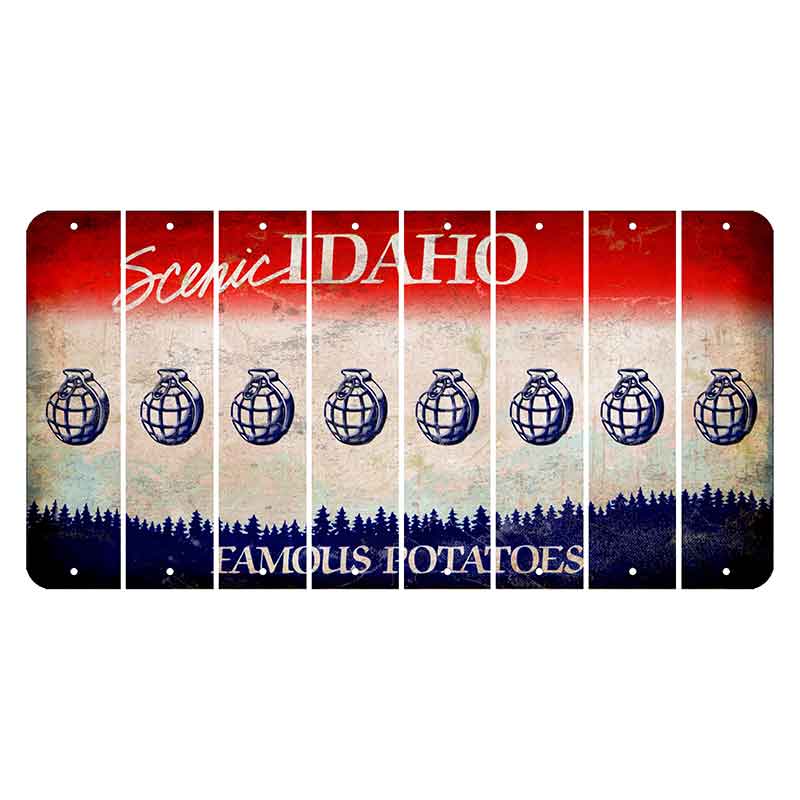 Idaho Scenic Cut License Plate Strips (Set of 8) Grenade