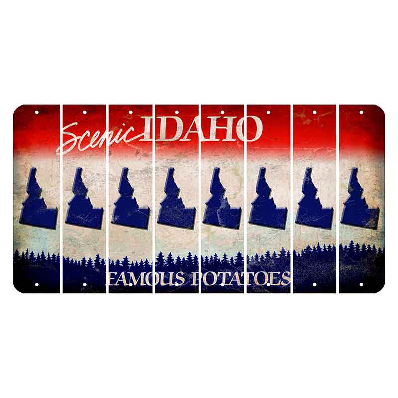 Idaho Scenic Cut License Plate Strips (Set of 8)