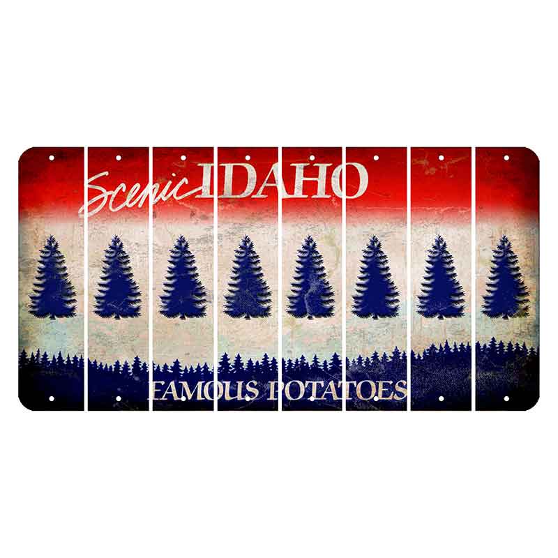 Idaho Scenic Cut License Plate Strips (Set of 8)