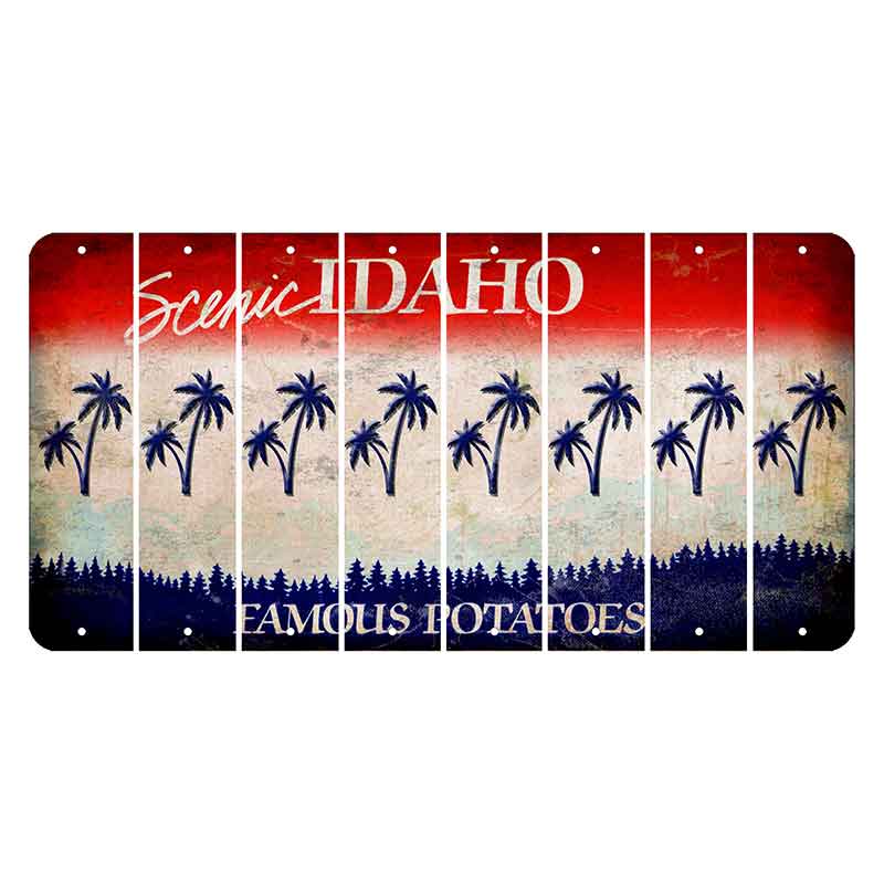 Idaho Scenic Cut License Plate Strips (Set of 8) Palm Trees