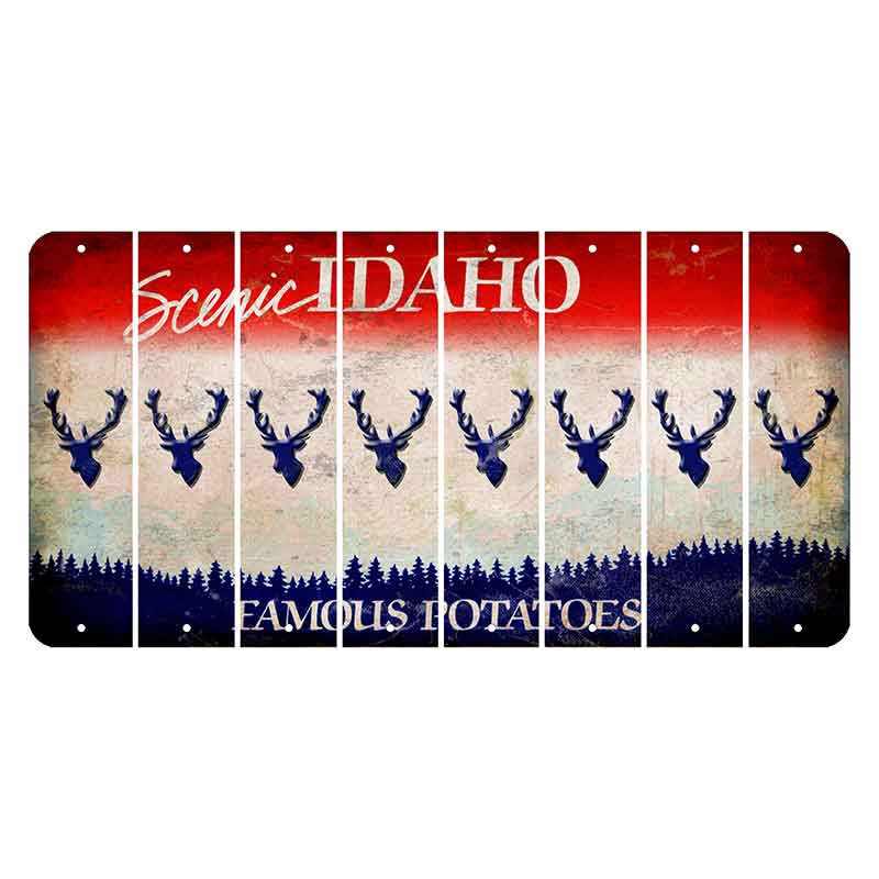 Idaho Scenic Cut License Plate Strips (Set of 8) Elk