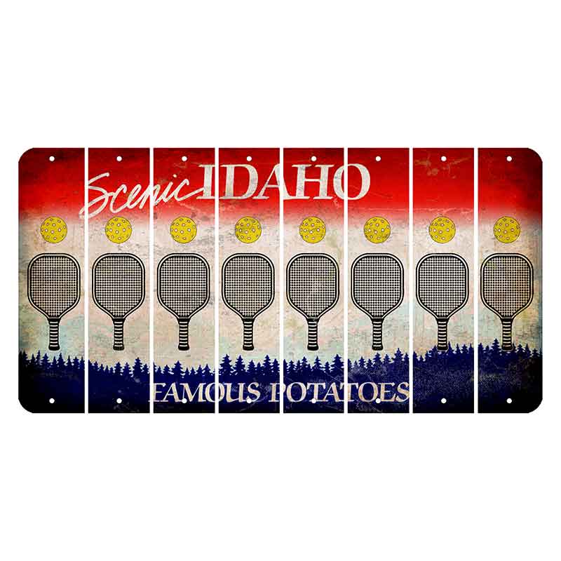 Idaho Scenic Cut License Plate Strips (Set of 8) Pickleball