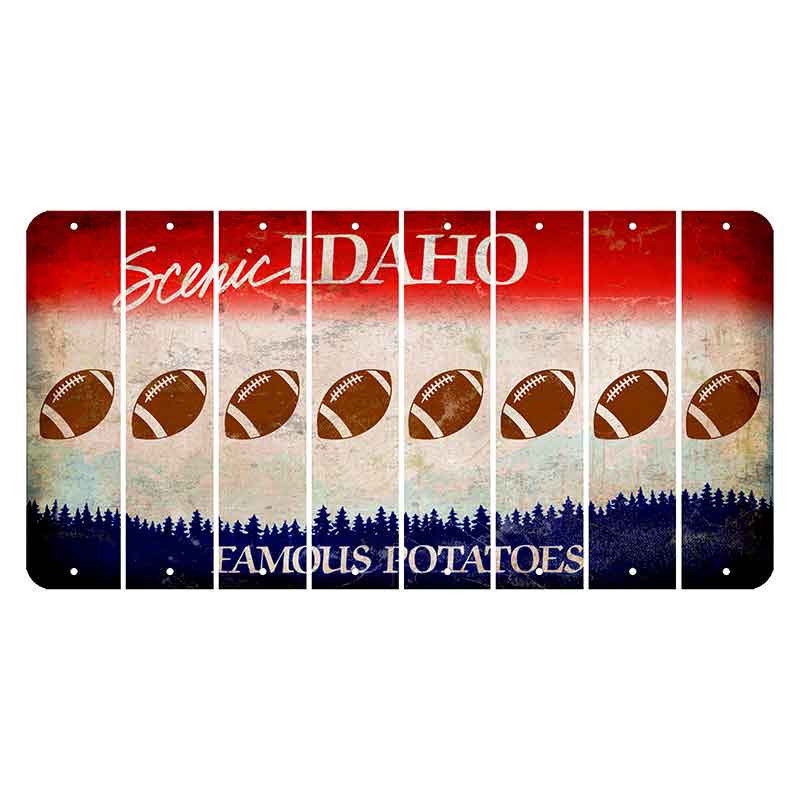 Idaho Scenic Cut License Plate Strips (Set of 8) Football